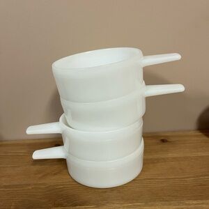 Vintage Milk Glass Ovenware - set of 4